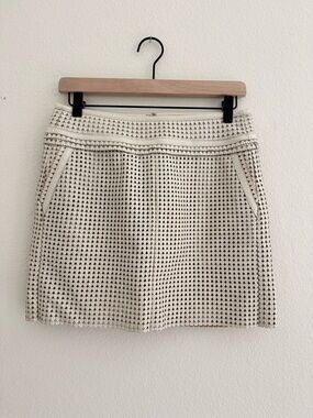 TORY BURCH Leather skirt heart laser cut design Flaws Size 6